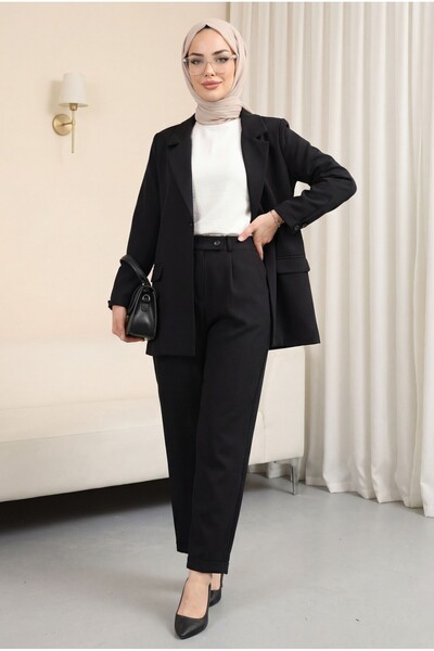 Modamorfo Κοστούμι κρεπ με λεπτομέρεια τσέπης με ένα κουμπί και παντελόνι με ...