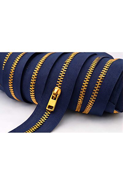 aurellen 10 Meter Bone Zipper 10 Heads Gold Teeth Durable Sewing Zipper Set