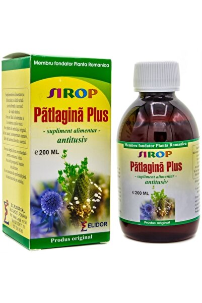 Elidor Sirop Patlagina Plus, cu extracte de scai vanat si cimbru, 200ml