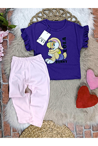 krm kerem bebe Lola bunny girls' summer suit with leggings