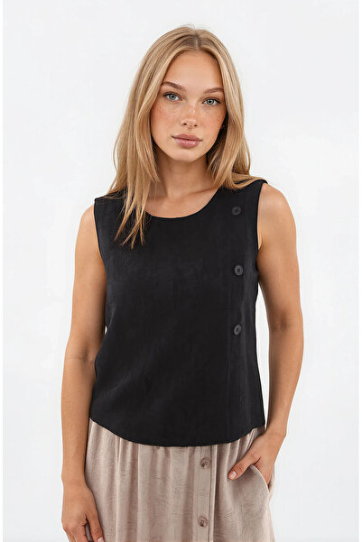 Vitrin Self Patterned Buttoned Blouse