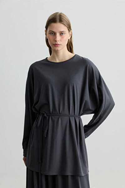 BE BLUE ΜΠΛΟΥΖΑ ΑΝΘΡΑΚΙΤΙΚΗ ΜΕ ΜΑΝΙΚΙΑ ΤΥΠΟΥ ΝΥΧΤΕΡΙΔΑΣ