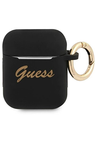 Guess GUA2SSSK Husă AirPods negru/negru Silicon Script Vintage