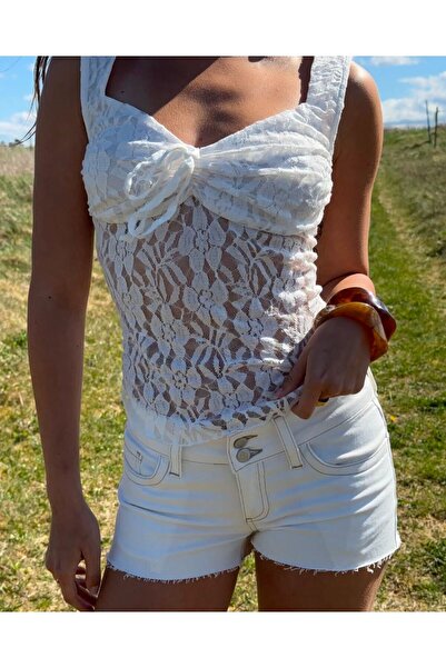 Messy Girls Μίνι τζιν σορτς με χαμηλή μέση γραμμή από λύκρα