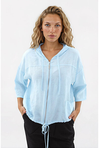 Vitrin Hooded, Drawstring-Waisted, Patterned Jacket