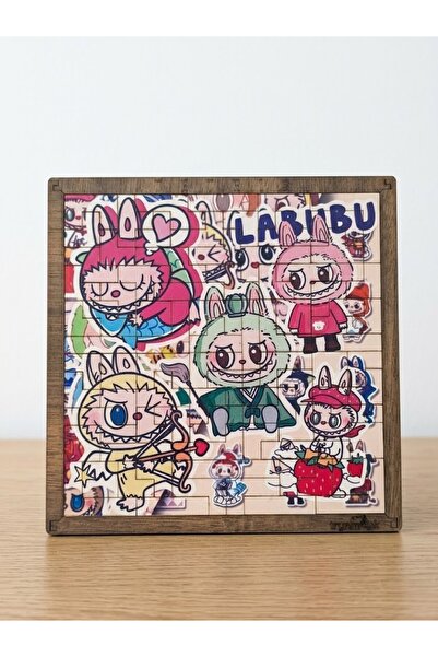 Atiwow LABUB TETRİS Karakterli Özel Tasarım Ahşap Dekoratif Obje ve Puzzle