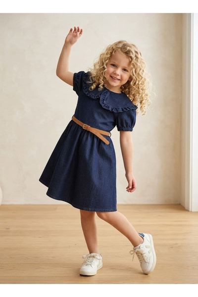 Bisahane Κοριτσίστικο τζιν φόρεμα με ζώνη