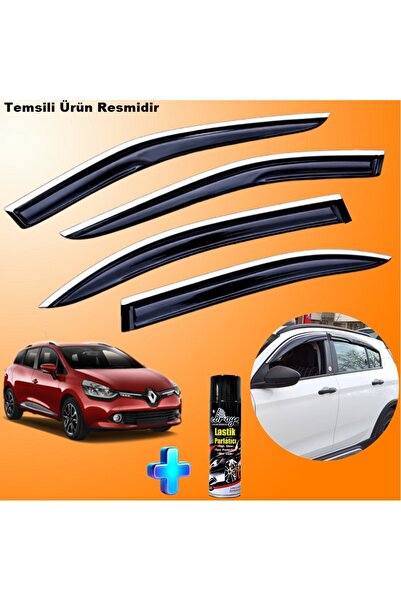 midline Clio 4 Stw Mügen Cam Rüzgarlığı ABS Krom Cam Rüzgarlığı 2012-2019 + E...