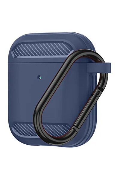 Techsuit Cover for AirPods 1 / AirPods 2 - Carbon Silicone - Navy Blue