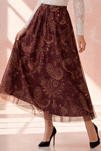 benguen Φούστα από τούλι με σχέδια A222 Βουργουνδίας