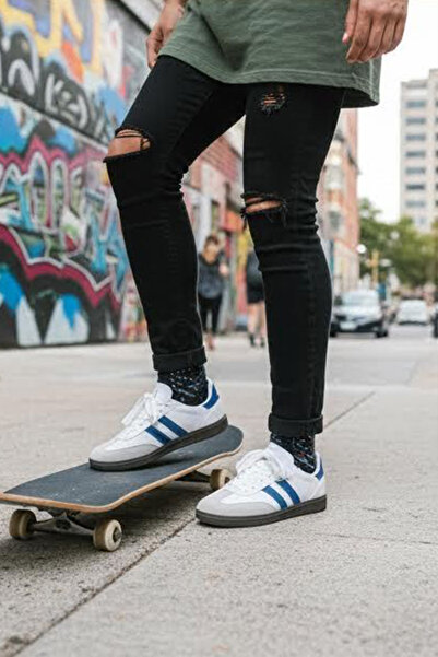 FLY STEP Unisex Stil Şık Rahat Hafif Günlük Yandan Şeritli Bağcıklı Yürüyüş Koşu Sneaker Spor Ayakkabı