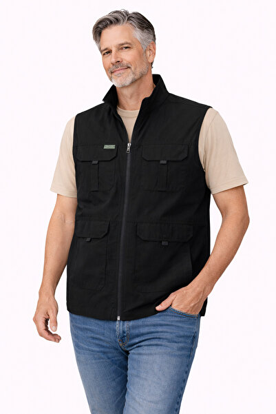 Mutlu City Ανδρικό υφασμάτινο γιλέκο κυνηγιού με πολλές τσέπες 2034