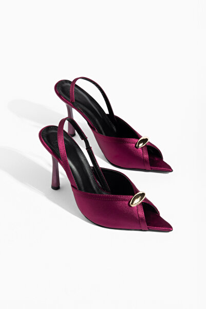 camaiore Δερμάτινα παπούτσια με ψηλό τακούνι σε μπορντό σατέν