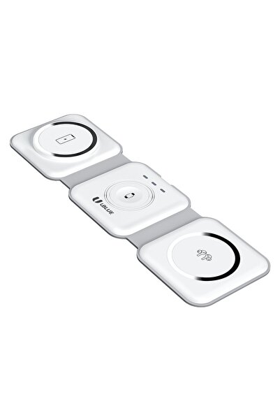 UBLUE شاحن لاسلكي مغناطيسي، شاحن لاسلكي 3 في 1، للهواتف حتى 15 واط، مدخل USB-...