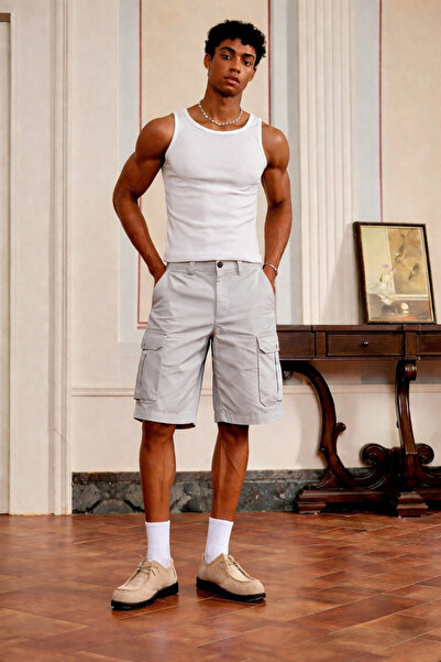 Tarz Cool Ανδρικό σορτς Cargo με πολλές τσέπες, άνετη εφαρμογή, casual σορτς