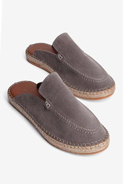 Mubiano Γνήσιο δέρμα καλοκαιρινές ανδρικές παντόφλες εσπαντρίλιας με κλειστό ...