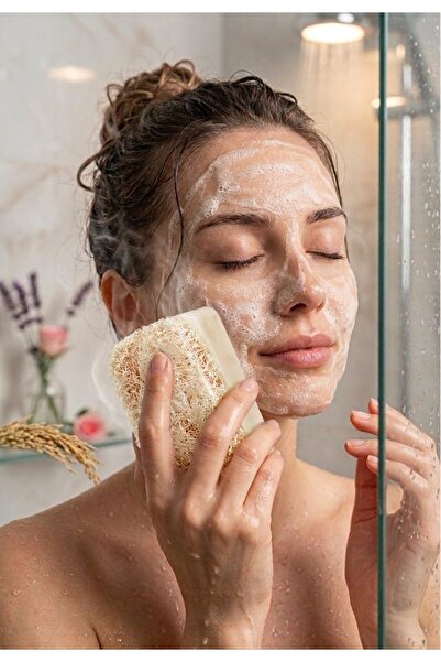 QesQin Natural Pumpkin Fiber Goat Milk Soap 110 Gr Moisturizing Skin Care Soap with Exfoliating Effect
