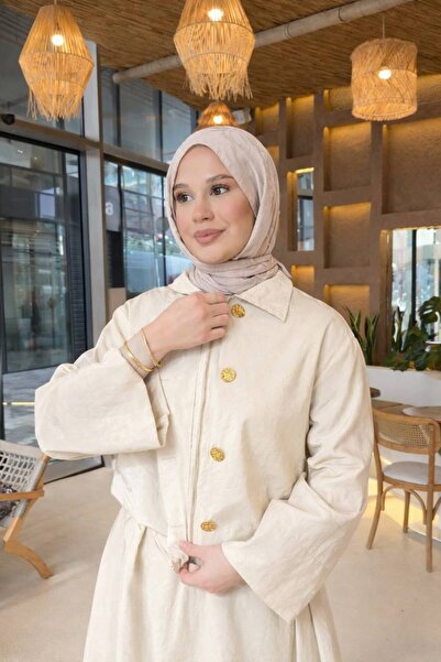 İLGEN FASHİON Σετ Φούστας και Σακάκι από Ύφασμα Kupra με Λεπτομέρεια από Χρυσ...