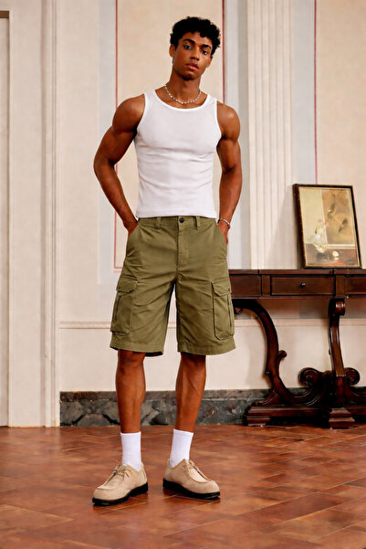 Tarz Cool Ανδρικό σορτς Cargo με πολλές τσέπες, άνετη εφαρμογή, casual σορτς