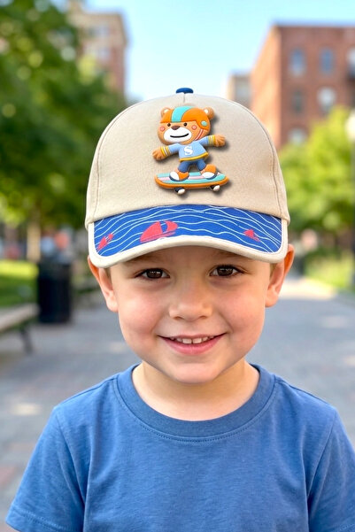 AYDINER TEKSTİL 3D Rotatable Skateboarder Teddy Bear Figured Fun Boy Hat