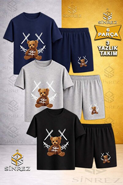 SİNREZ Tricou pentru copii AYICIK YARN-CARPI WHITE cu imprimeu special, cu gâ...
