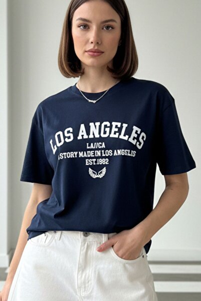 Mood Lab Μπλουζάκι με στάμπα Los Angeles, κοντομάνικο, με λαιμόκοψη ποδηλάτου...