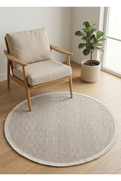 KOŞAN HOME Sisal 100x100 Bej Banyo Mutfak Halısı Antre Salon Oturma ve Çocuk ...