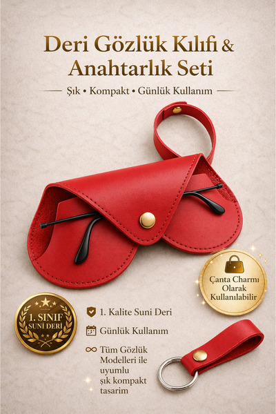 Ayleen Ayz Κρεμαστό σετ θήκης γυαλιών και μπρελόκ σε σχήμα καρδιάς - Προστατε...