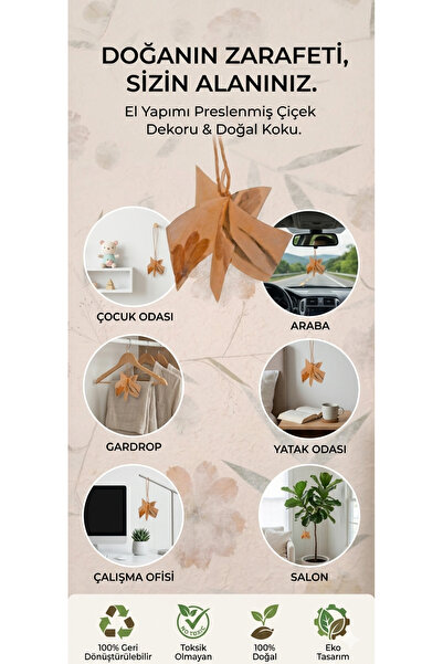 Geri Dönüştürülmüş Doğal Kokulu Kağıt-Lavanta_Turuncu Çiçek Desen