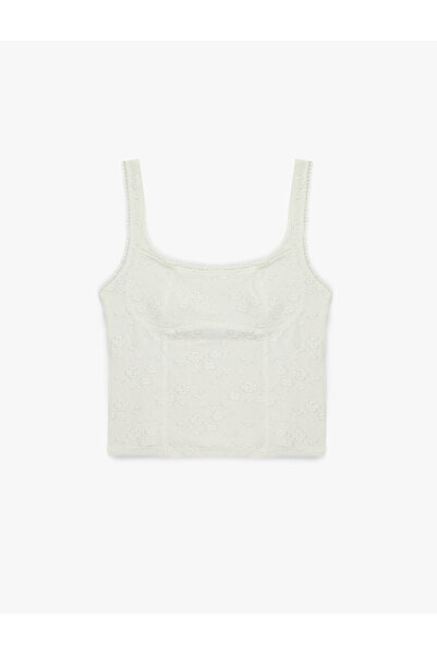 Koton Αμάνικη μπλούζα με λεπτομέρεια στο παράθυρο, στενή εφαρμογή, λαιμόκοψη ...