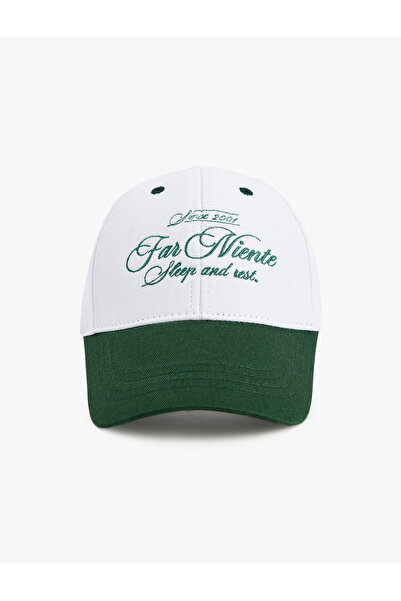 Koton Cotton Embroidery Detailed Cap Hat