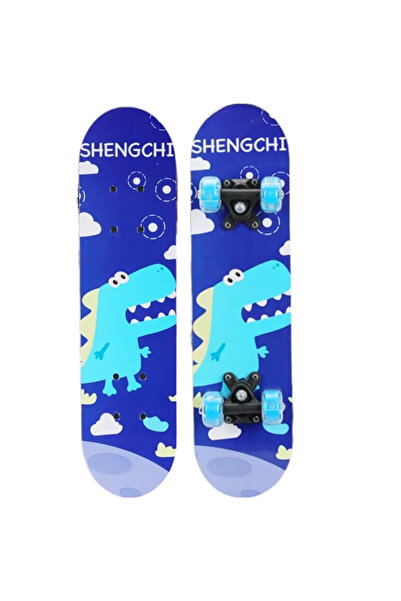 CWT Παιδικό Ξύλινο Σκέιτμπορντ, 60 εκ. - Μπλε Δεινόσαυρος
