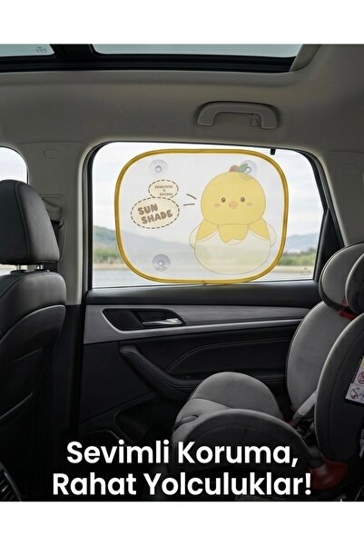 ZYD Civciv Tasarımlı Pratik Araba Cam Güneşliği - Bebek Koruyucu Güneş Kesici