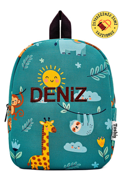 [WE WRITE THE NAME YOU WANT] Safari Kindergarten-Nursery,Children's Backpack, Named Children's Bag
