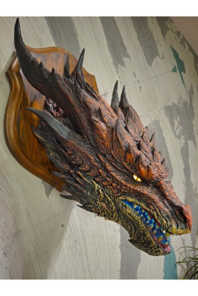 Side Quest Kırmızı Ejderha (Red Dragon) LED Işıklı Duvar Dekoru
