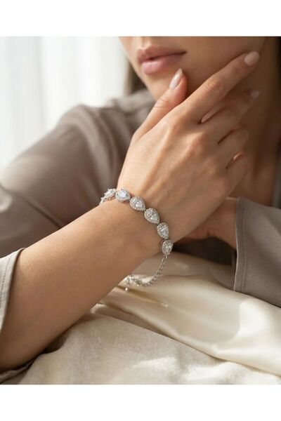 LİYONA JEWELLERY Zirkon Taşlı Silver Bileklik