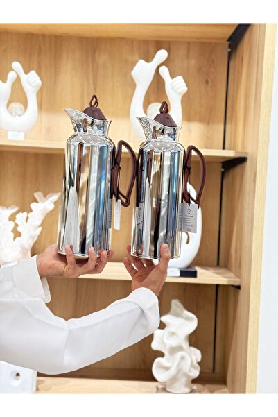 sahal aloula Luxury tea and coffee set, silver, shiny, wooden handle, 1 liter...