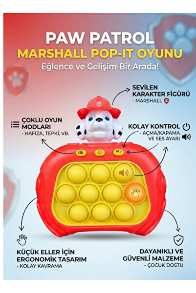 düşler oyuncak dünyası Işıklı Sesli Müzikli Kırmızı Paw Patrol Karakterli Pop...
