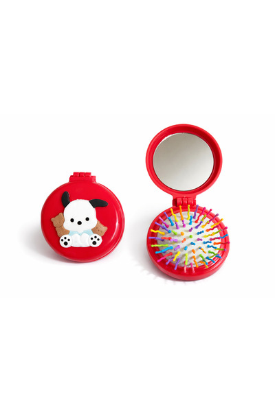 synshop Kawaii Red Pochacco Πτυσσόμενη βούρτσα μαλλιών με καθρέφτη σκύλου Γυν...