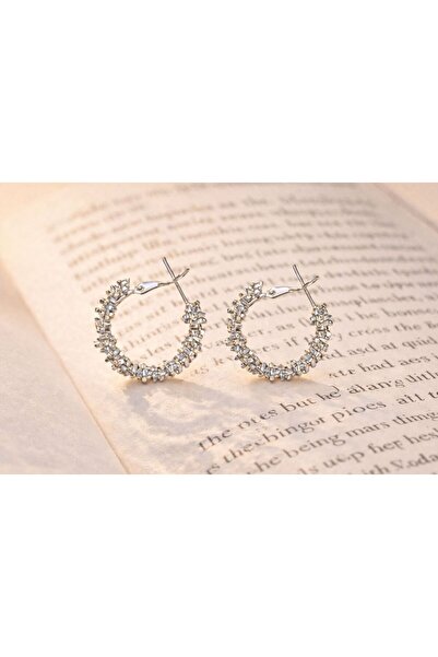 Ezoria Design Sparkling Steel Hoop Earrings 2.5cm