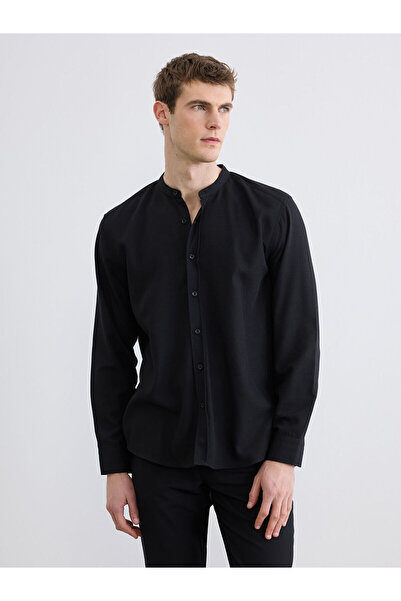 LC Waikiki Nevavm Regular Fit Hakim Collar Men's Shirt with Difference