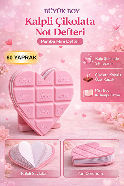 Tamsena Store Kalpli Çikolata Tasarımlı Kokulu Not Defteri Pembe Mini Defter