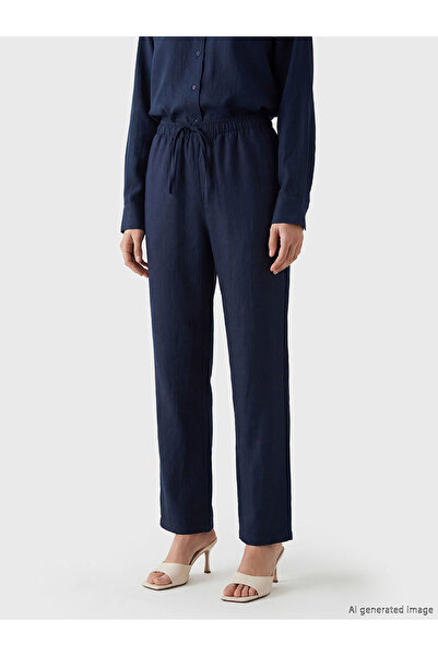 Women's navy linen pants with Best Prices | Trendyol