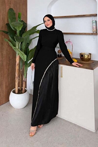 Şulemoda Giyim Βραδινό φόρεμα Pare Stone σε μαύρο χρώμα