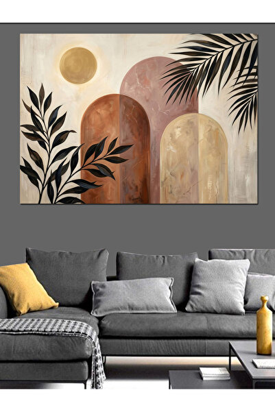 Artmeg Curele minimaliste și modele cu frunze Pânză decorativă - Tablou din l...