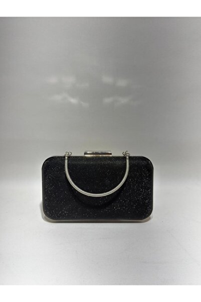 womenacs Μαύρο Χρώμα Big Stone Βραδινό Φόρεμα Πορτφόλιο Clutch Γυναικεία Τσάν...