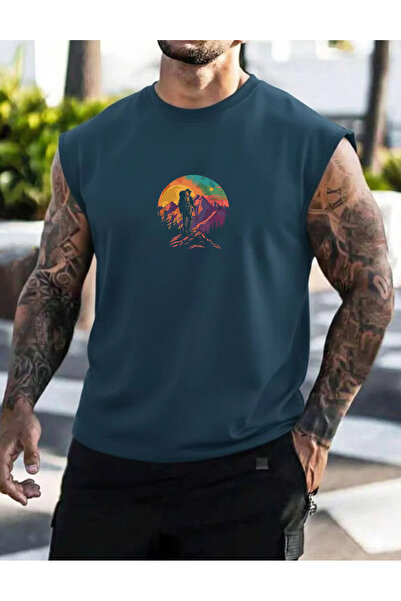 SUNFREE ADVANTURE HIKING WALKING Ανδρικό μπλουζάκι με στάμπα για αθλητικά ρού...