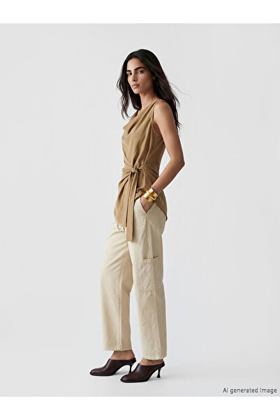 LC Waikiki Nevavm Loose Fit Women's Cargo Jean Pants with a Difference