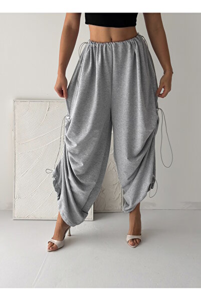 MaxiMor Γυναικείο παντελόνι με δύο κλωστές, ρυθμιζόμενη μέση, φαρδιά μπατζάκι...