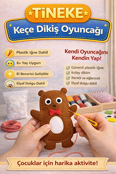 TİNEKE 1 Adet 3 Yaş Çocuklar Için Eğitici Oyuncak Kendin Yap Montessori Keçe ...